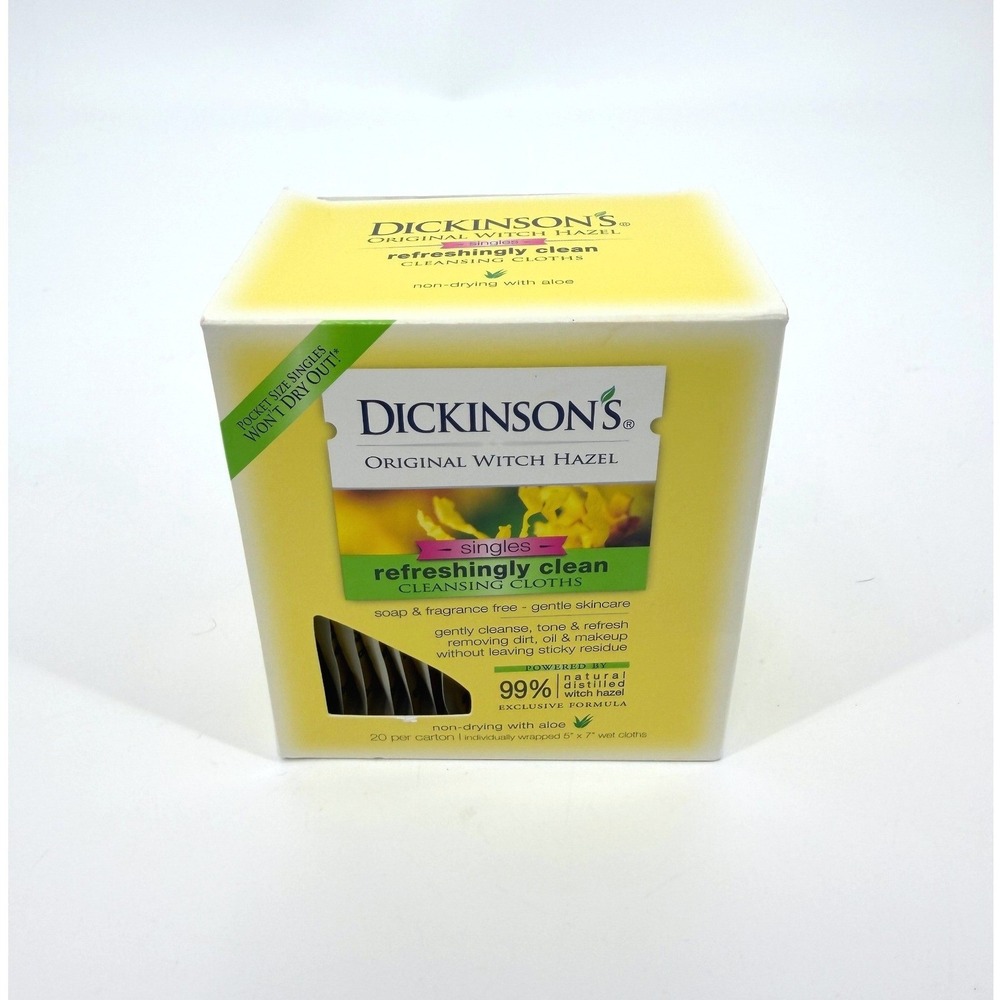 NEW Dickinsons Original Witch Hazel Clean Cleansing Cloths 20ct Singles